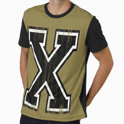 Big Varsity Letter X T-Shirt - Trendy Graphic for Adults - T-Shirt, Sweatshirt, Hoodie