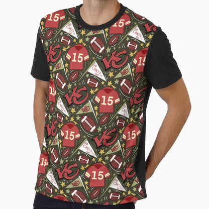PM Chiefs Pattern Khaki Green T-Shirt - Minimalist Print Unisex - T-Shirt, Sweatshirt, Hoodie