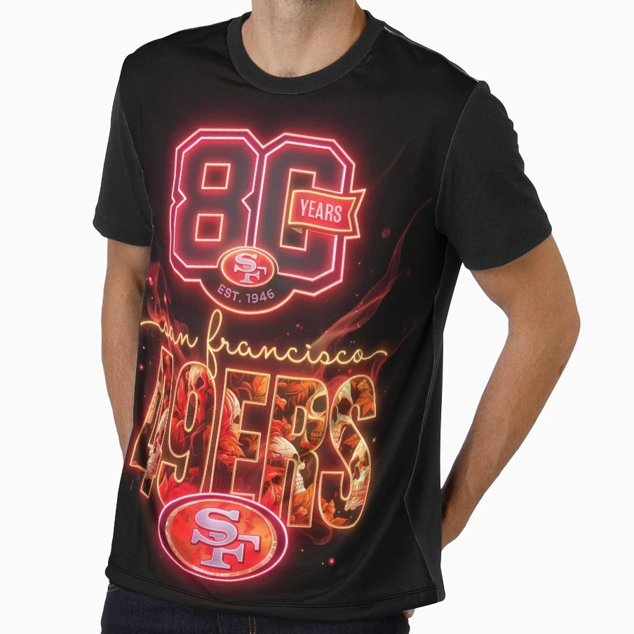 San Francisco Football 80Th Anniversary T-Shirt - Unique Graphic Men Women - T-Shirt, Sweatshirt, Hoodie