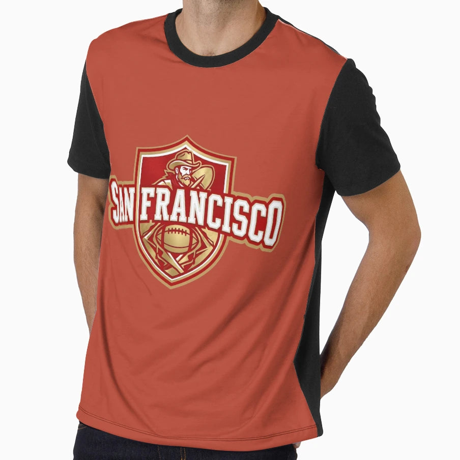 San Francisco Football Crest Golden T-Shirt - Unique Graphic for Adults - T-Shirt, Sweatshirt, Hoodie