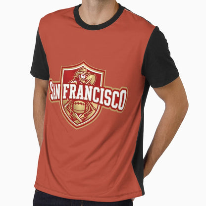 San Francisco Football Crest Golden T-Shirt - Unique Graphic for Adults - T-Shirt, Sweatshirt, Hoodie