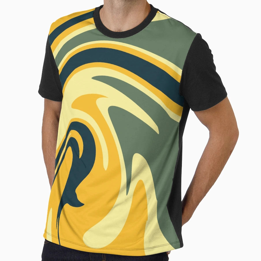 Yellow Green Vibe Abstract Busy T-Shirt - Streetwear Style for Adults - T-Shirt, Sweatshirt, Hoodie