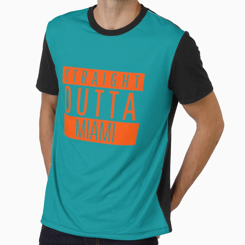 Straight Outta Miami Football T-Shirt - Streetwear Style for Adults - T-Shirt, Sweatshirt, Hoodie