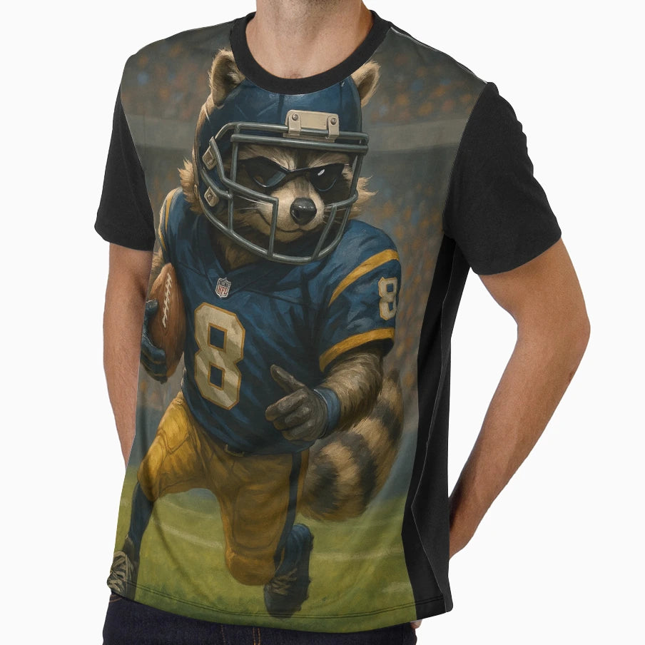 Football Raccoon Ready Game T-Shirt - Unique Graphic Unisex - T-Shirt, Sweatshirt, Hoodie