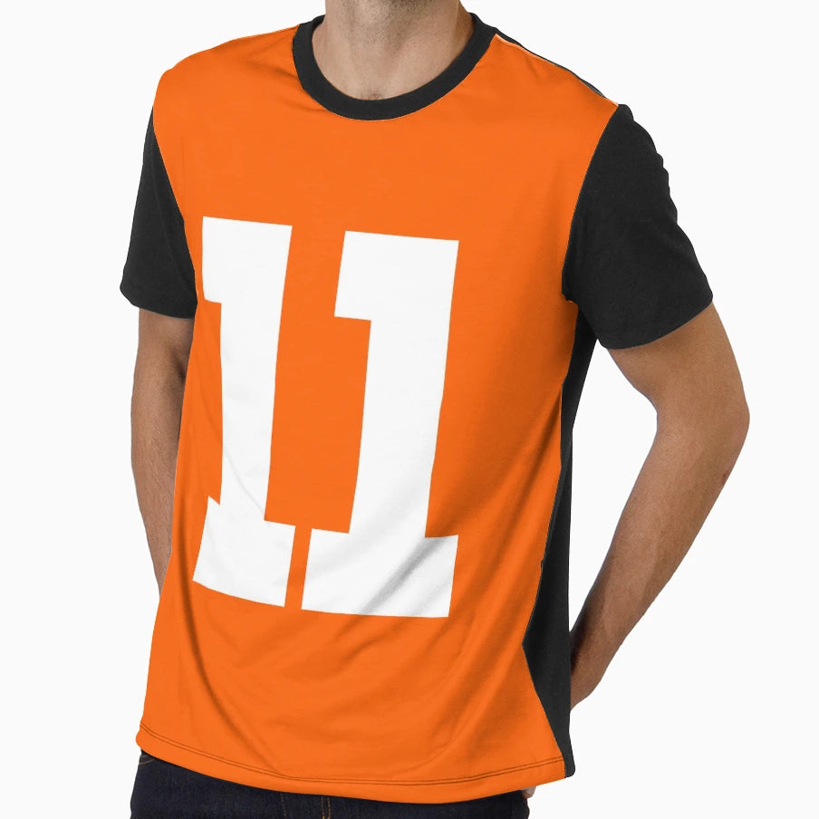 Number 11 Sports Orange T-Shirt - Novelty Apparel for Adults - T-Shirt, Sweatshirt, Hoodie