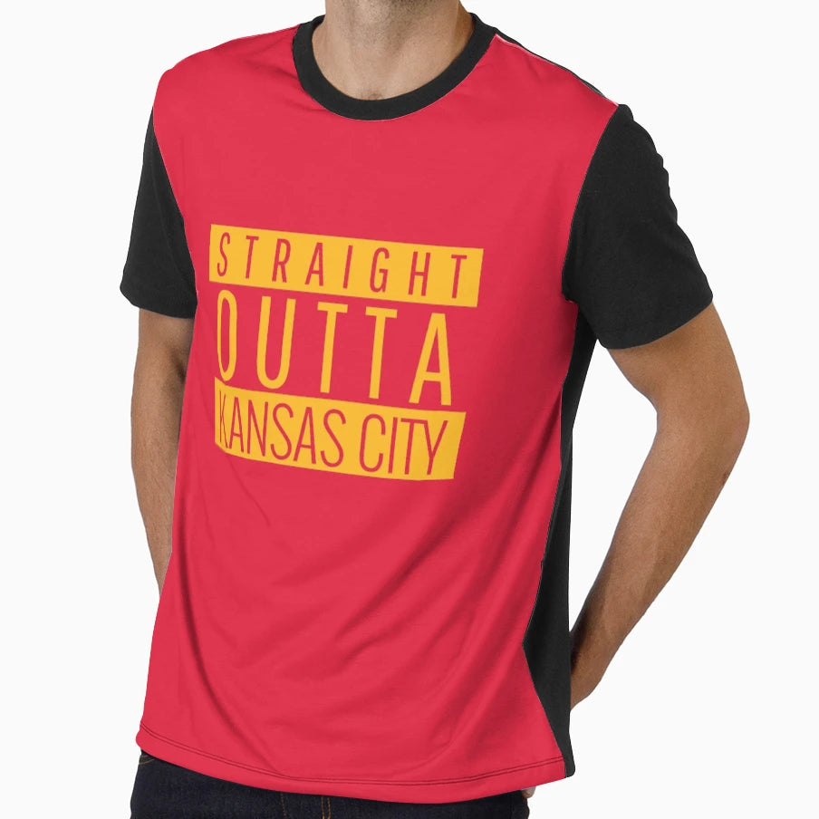 Straight Outta Kansas City Football T-Shirt - Minimalist Print for Adults - T-Shirt, Sweatshirt, Hoodie