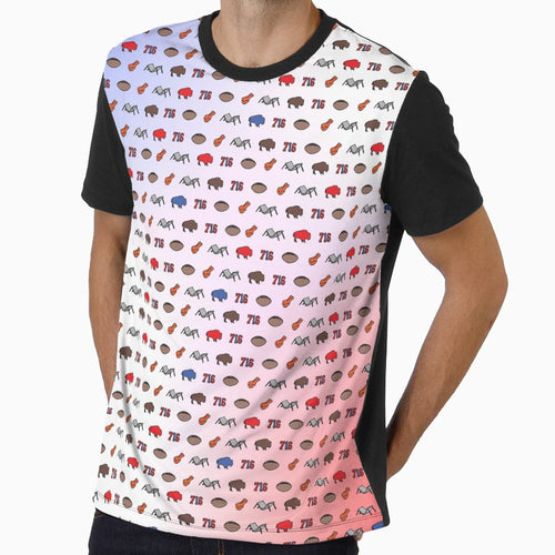 Buffalo Superfan Pattern T-Shirt - Graphic Print Men Women - T-Shirt, Sweatshirt, Hoodie