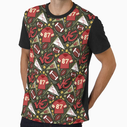 TK Chiefs Pattern Khaki Green T-Shirt - Fun Novelty Design Men Women - T-Shirt, Sweatshirt, Hoodie