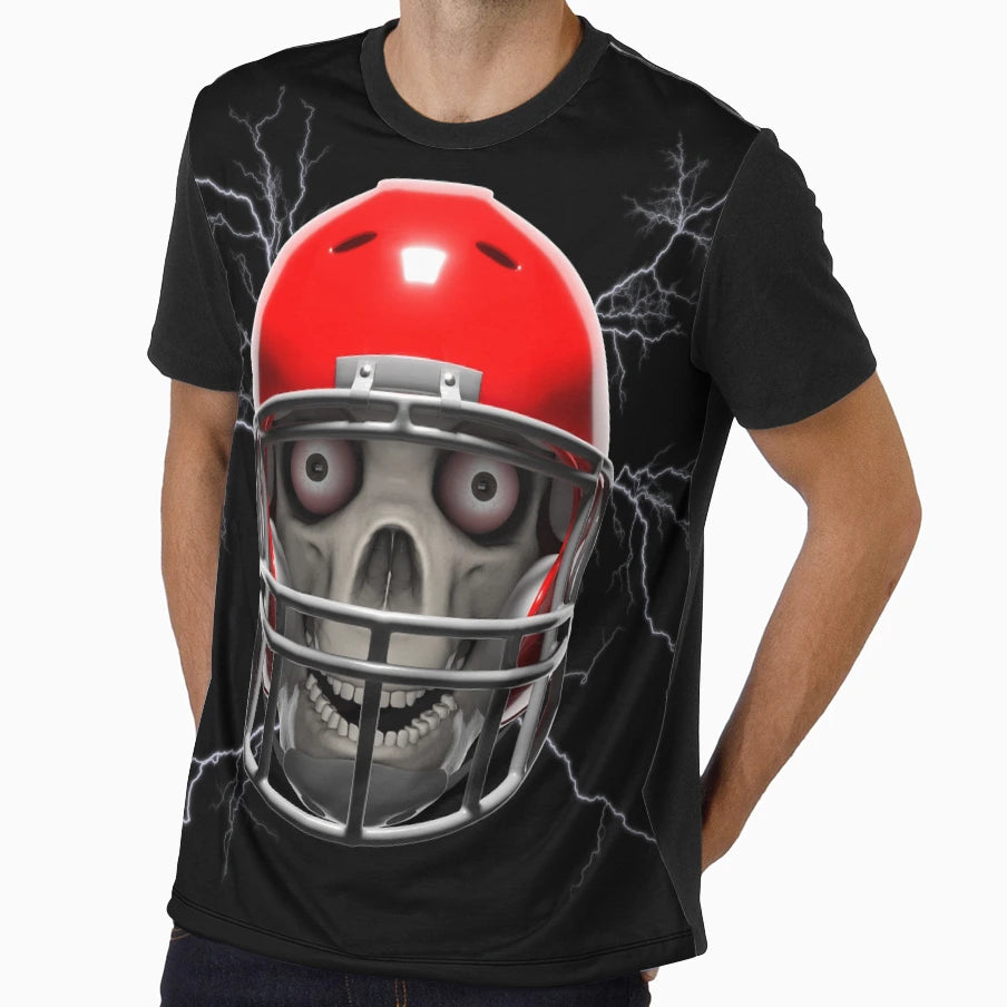 Football Skull T-Shirt - Graphic Print Unisex - T-Shirt, Sweatshirt, Hoodie