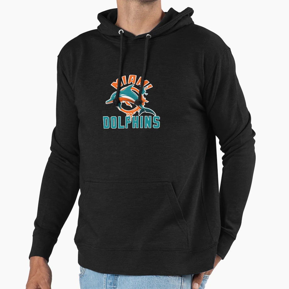 Miami Dolphins Nfl Hoodie - Minimalist Print Unisex - T-Shirt, Sweatshirt, Hoodie