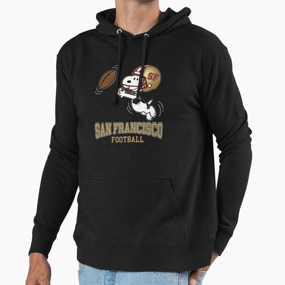 San Francisco Football Snoopy San Hoodie - Aesthetic Graphic for Adults - T-Shirt, Sweatshirt, Hoodie