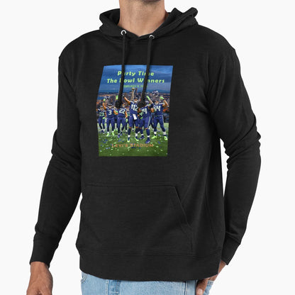 Party Time Bowl Winners February 8 Hoodie - Custom Art Print for Adults - T-Shirt, Sweatshirt, Hoodie