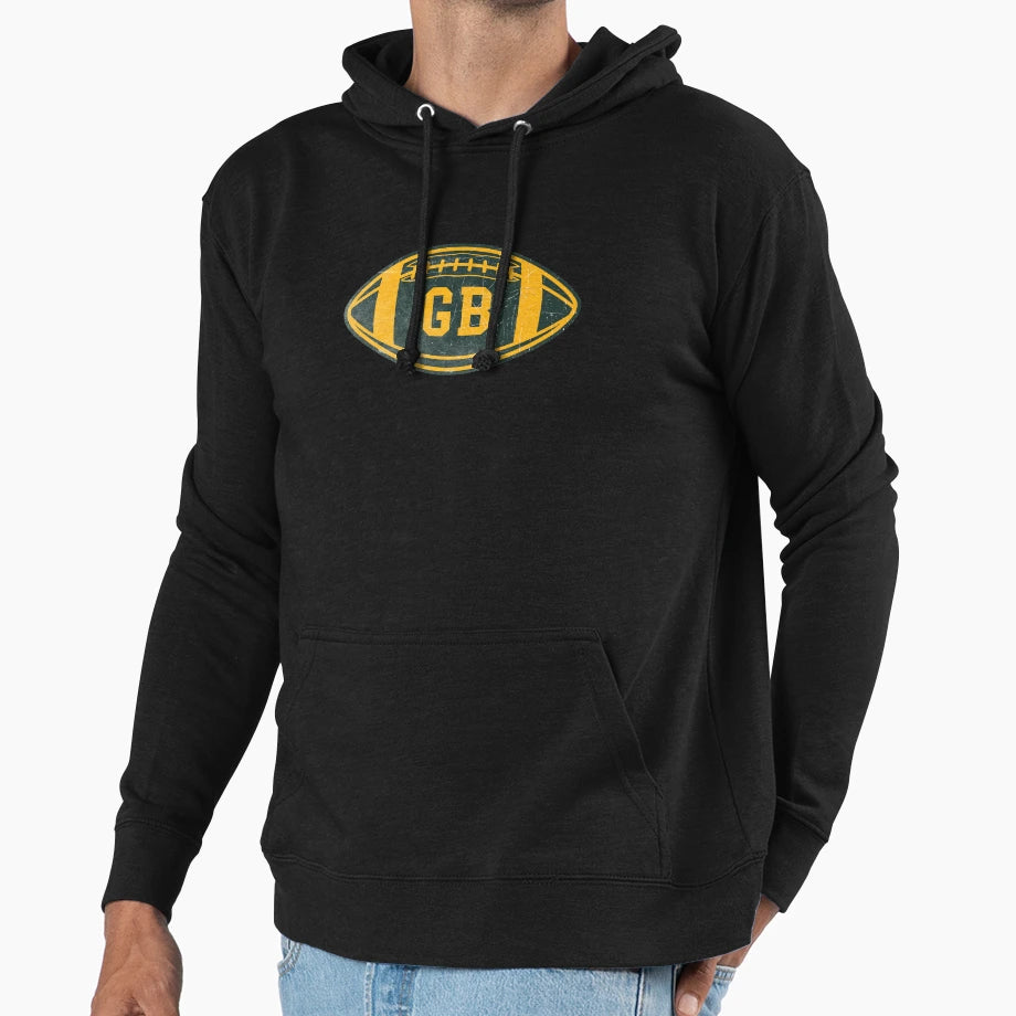 Green Bay Throwback Football Hoodie - Minimalist Print Unisex - T-Shirt, Sweatshirt, Hoodie