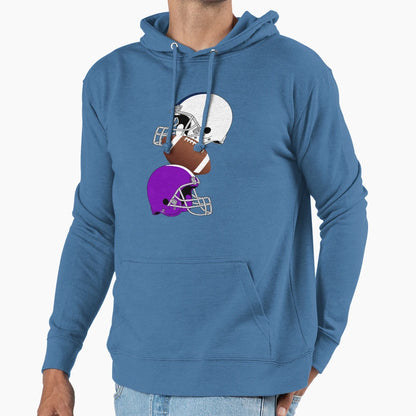 Footballs And Helmets Pattern Hoodie - Aesthetic Graphic Men Women - T-Shirt, Sweatshirt, Hoodie