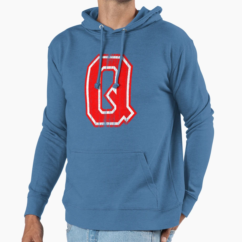 Big Red Letter Q Hoodie - Trendy Graphic Unisex - T-Shirt, Sweatshirt, Hoodie
