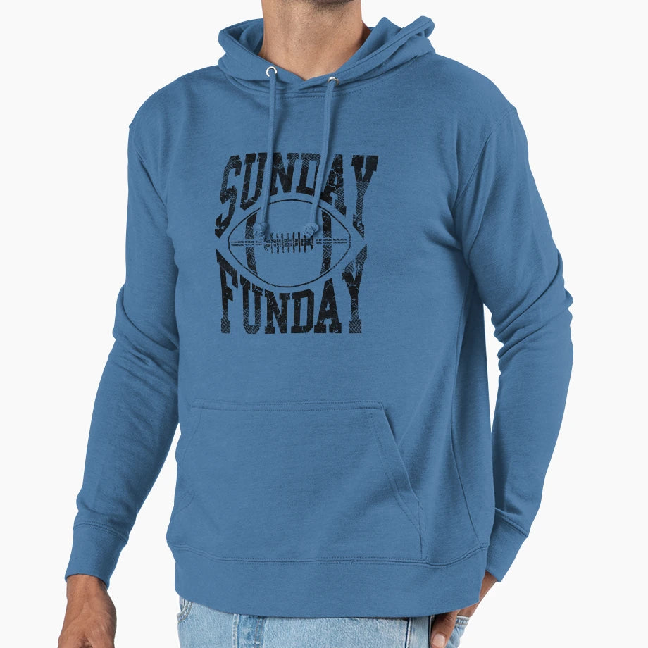 Sunday Funday Football Hoodie - Graphic Print Men Women - T-Shirt, Sweatshirt, Hoodie