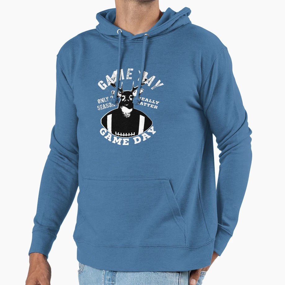 Football Game Day And Deer Hunting Game Hoodie - Graphic Print Men Women - T-Shirt, Sweatshirt, Hoodie