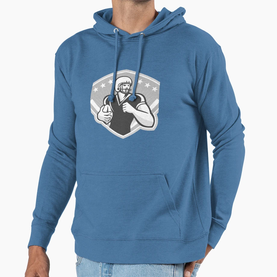 American Football Running Back Crest Hoodie - Unique Graphic Men Women - T-Shirt, Sweatshirt, Hoodie