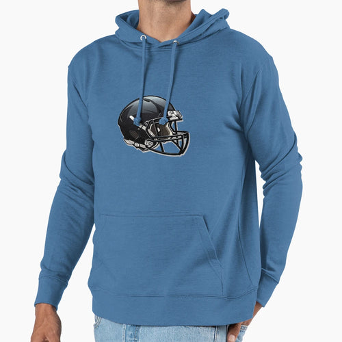 Black Football Helmet Hoodie - Fun Novelty Design for Adults - T-Shirt, Sweatshirt, Hoodie
