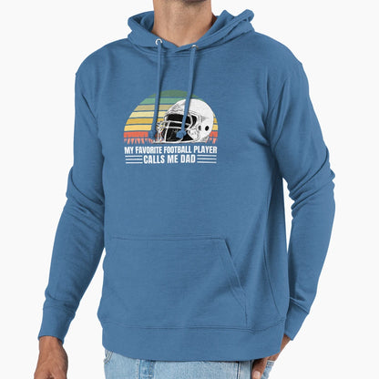 Football Player Dad Gift Hoodie - Minimalist Print Men Women - T-Shirt, Sweatshirt, Hoodie