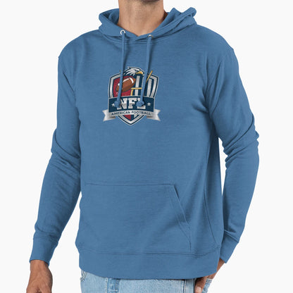 American Football Eagle Shield Hoodie - Fun Novelty Design for Adults - T-Shirt, Sweatshirt, Hoodie