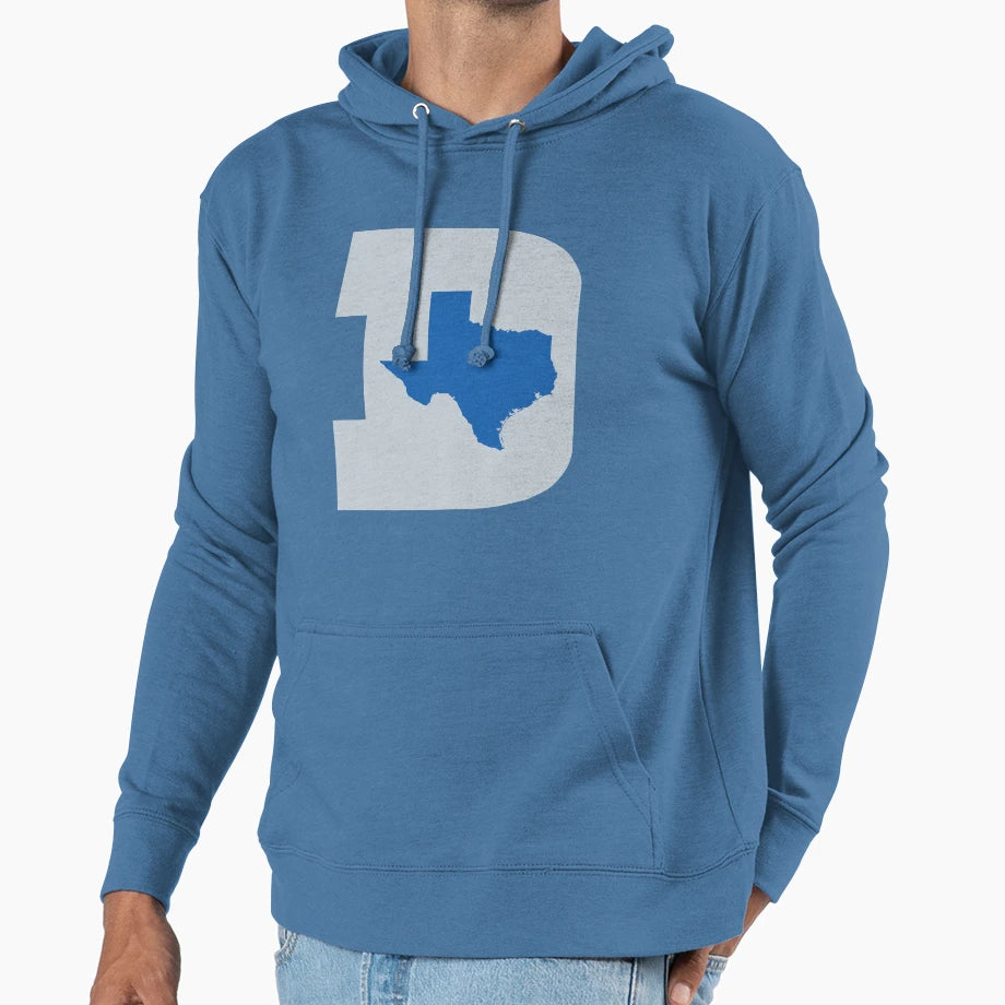 D Texas Silver B Ball Blue Hoodie - Minimalist Print Men Women - T-Shirt, Sweatshirt, Hoodie