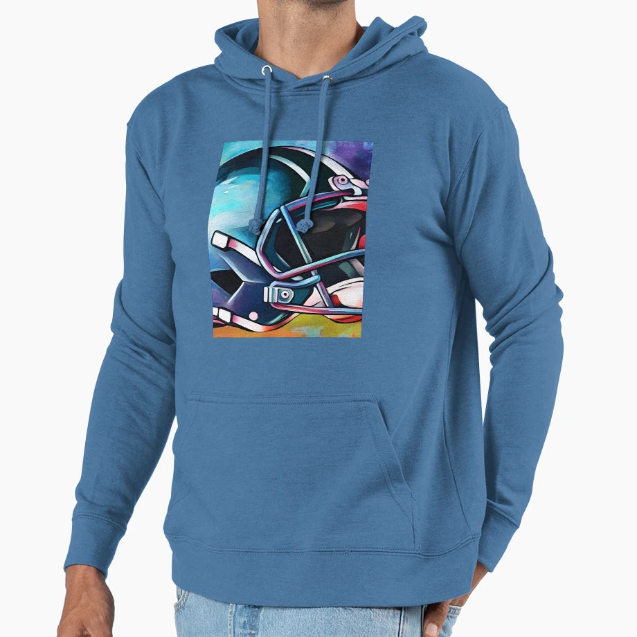 Vibrant Football Helmet Art Bold Hoodie - Novelty Apparel for Adults - T-Shirt, Sweatshirt, Hoodie