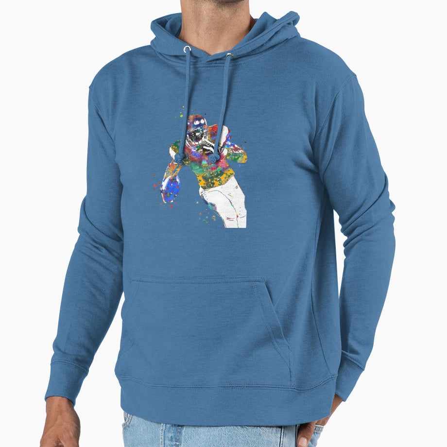 American Football Player Hoodie - Minimalist Print for Adults - T-Shirt, Sweatshirt, Hoodie
