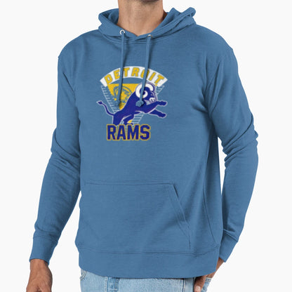 Detroit Rams Detroit Line Rams Lions Hoodie - Trendy Graphic Unisex - T-Shirt, Sweatshirt, Hoodie