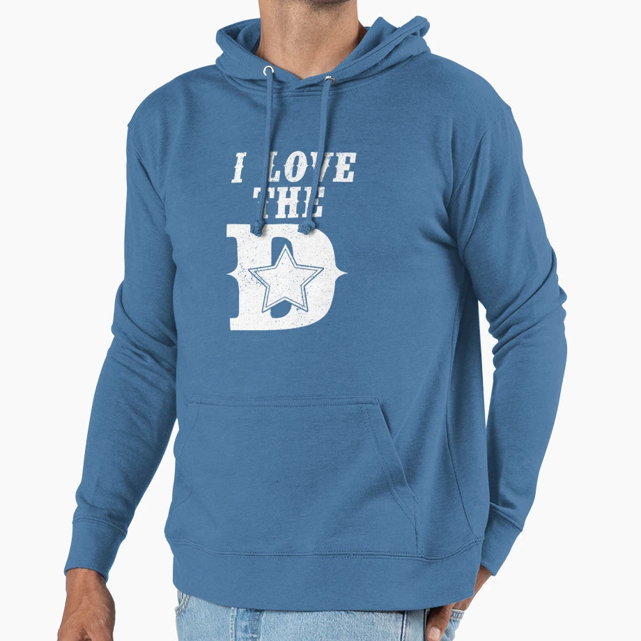 I Love Dallas Hoodie - Minimalist Print Unisex - T-Shirt, Sweatshirt, Hoodie