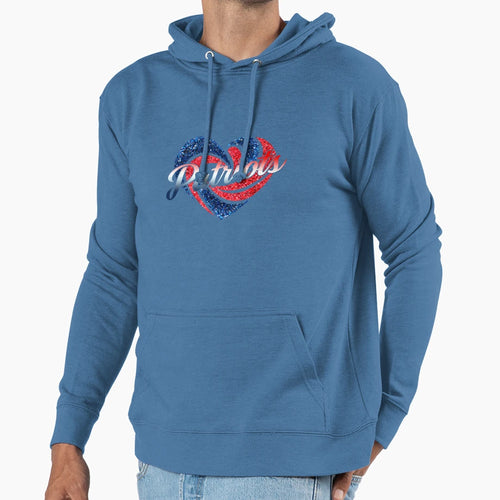 Red And Blue Patriots Heart Hoodie - Casual Everyday Wear Unisex - T-Shirt, Sweatshirt, Hoodie