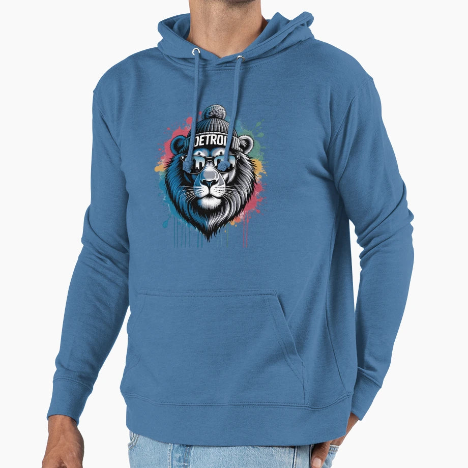 Detroit Lion Hoodie - Trendy Graphic for Adults - T-Shirt, Sweatshirt, Hoodie