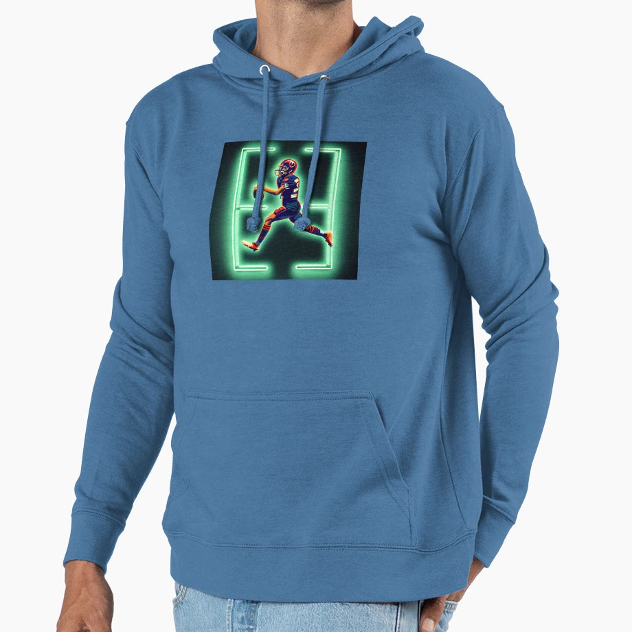 Football Player Hoodie - Aesthetic Graphic Men Women - T-Shirt, Sweatshirt, Hoodie