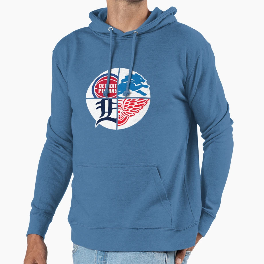Detroit Sports Hoodie - Minimalist Print Unisex - T-Shirt, Sweatshirt, Hoodie