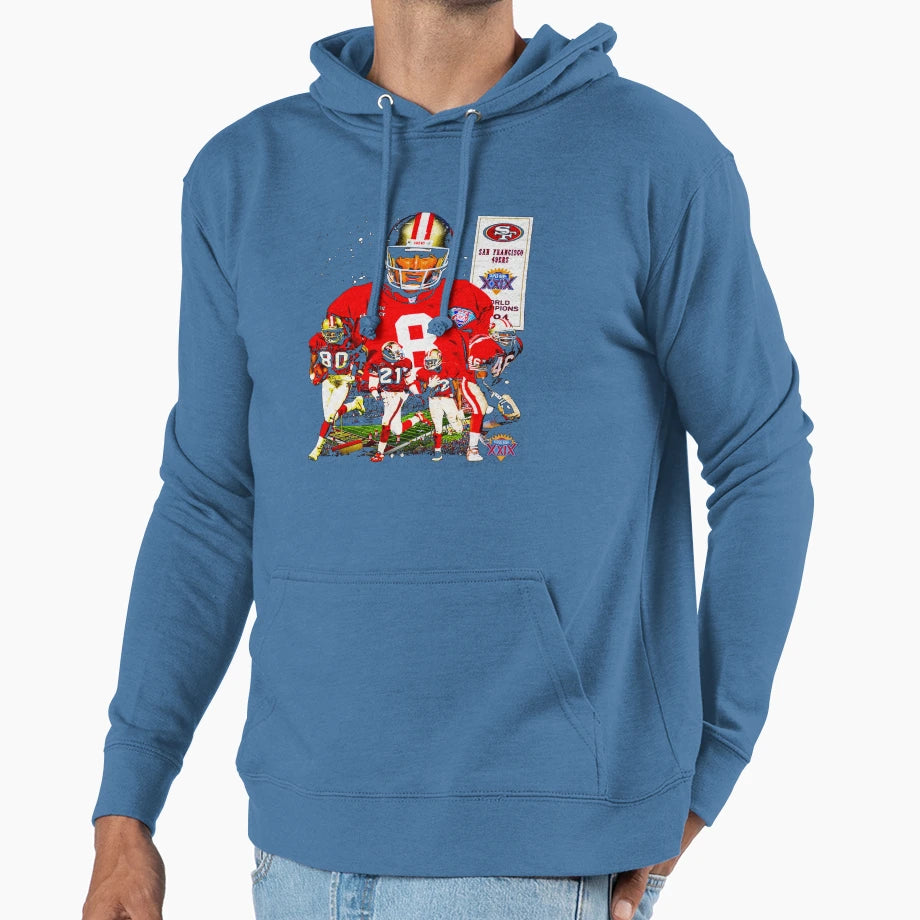 San Francisco Super Bowl Xxix Champs Hoodie - Novelty Apparel for Adults - T-Shirt, Sweatshirt, Hoodie
