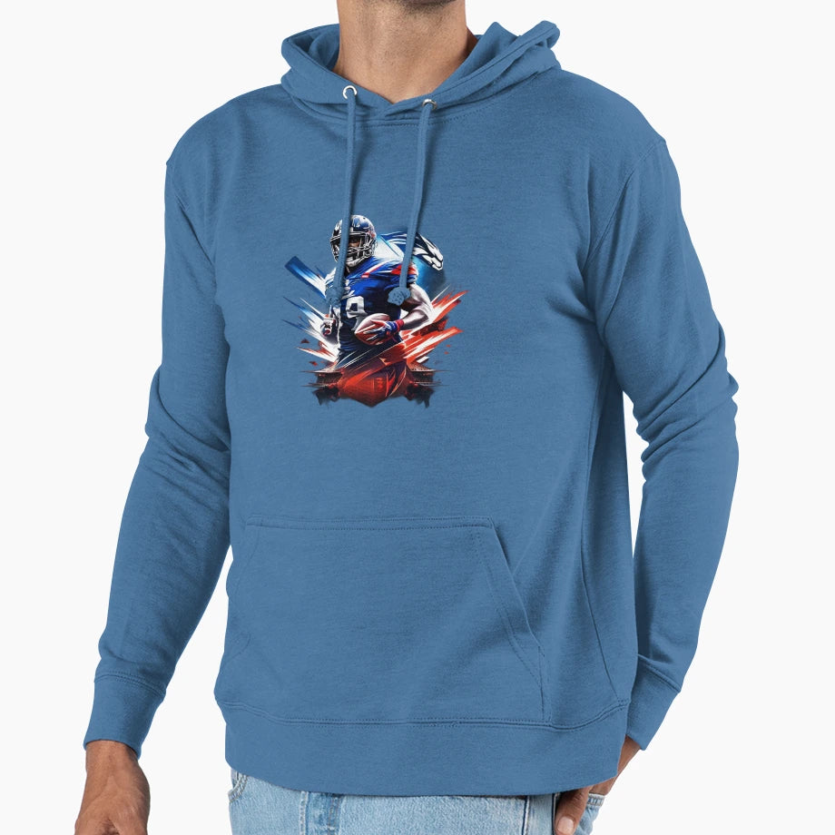 Athlete Strong Football Player Hoodie - Fun Novelty Design for Adults - T-Shirt, Sweatshirt, Hoodie