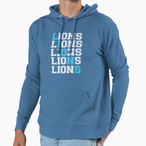 Detroit Lions Repeat Pattern Hoodie - Streetwear Style Unisex - T-Shirt, Sweatshirt, Hoodie