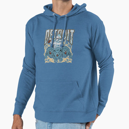 Detroit Football Skull Hoodie - Unique Graphic Unisex - T-Shirt, Sweatshirt, Hoodie
