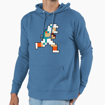 8 Bit Miami Pixel Football Player Hoodie - Graphic Print Men Women - T-Shirt, Sweatshirt, Hoodie