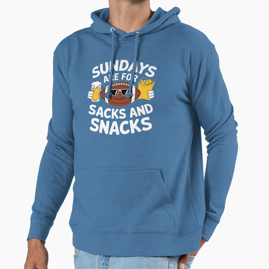Sundays Are Sacks And Snacks Hoodie - Custom Art Print Unisex - T-Shirt, Sweatshirt, Hoodie