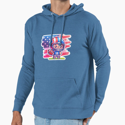 American Football Cartoon Hoodie - Graphic Print Unisex - T-Shirt, Sweatshirt, Hoodie