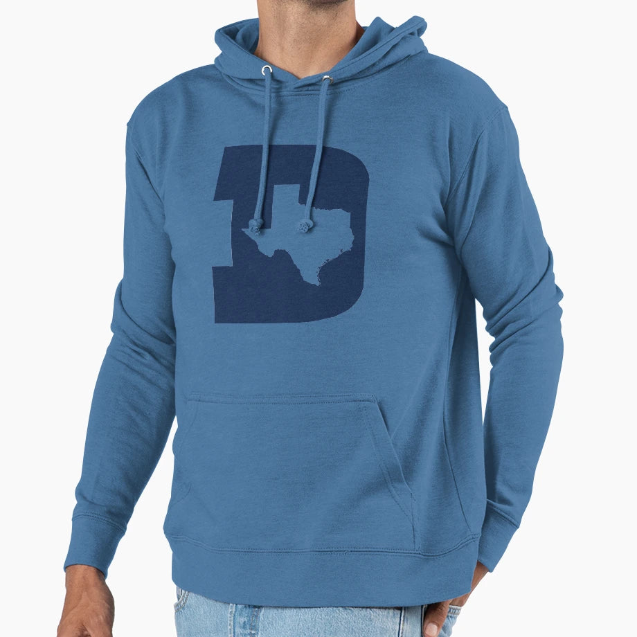 D Texas Blue Cut Out Hoodie - Trendy Graphic Unisex - T-Shirt, Sweatshirt, Hoodie