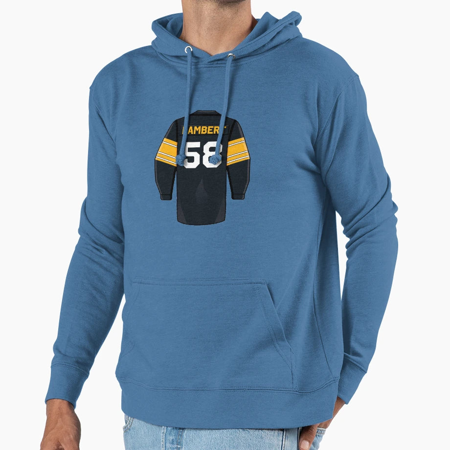 Jack Lambert Jersey Hoodie - Graphic Print Unisex - T-Shirt, Sweatshirt, Hoodie