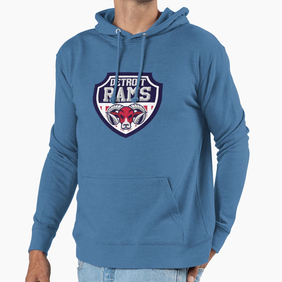 Detroit Rams Hoodie - Streetwear Style Unisex - T-Shirt, Sweatshirt, Hoodie