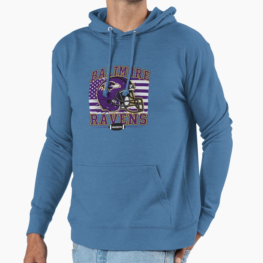 Baltimore Ravens Football Hoodie - Novelty Apparel for Adults - T-Shirt, Sweatshirt, Hoodie