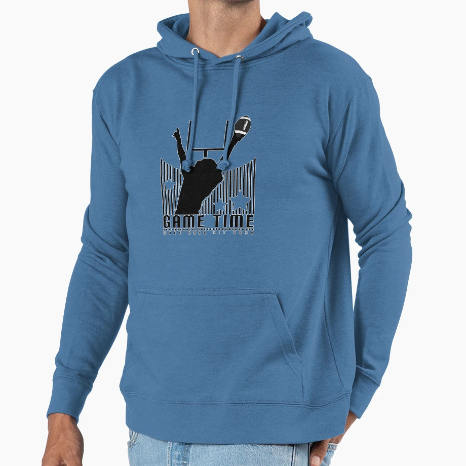 Game Time Football Blue Hoodie - Custom Art Print Unisex - T-Shirt, Sweatshirt, Hoodie