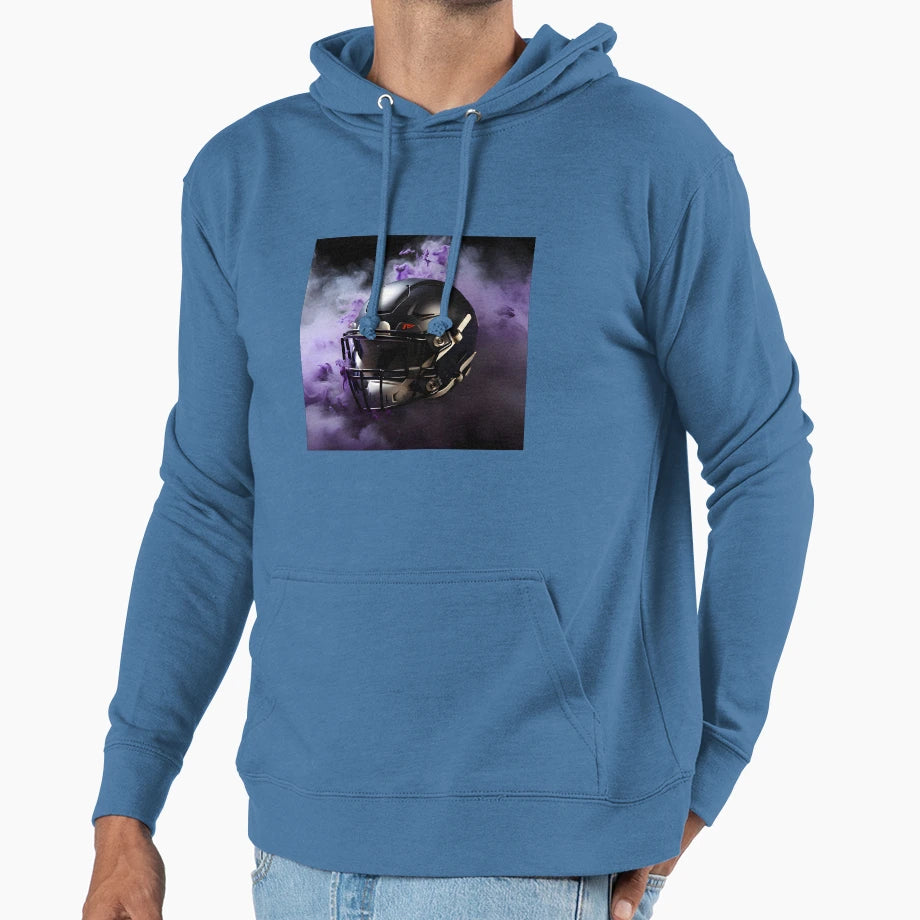 Black American Football Helmet Hoodie - Graphic Print for Adults - T-Shirt, Sweatshirt, Hoodie
