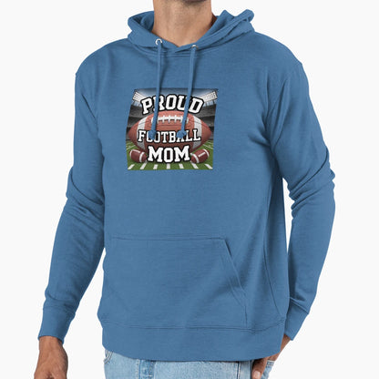 Proud Football Mom Stadium Lights Hoodie - Fun Novelty Design Men Women - T-Shirt, Sweatshirt, Hoodie