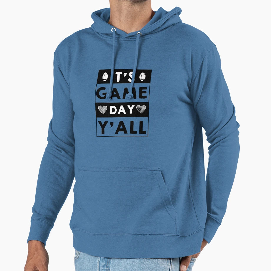 Its Game Day Yall Football Game Day Hoodie - Minimalist Print Men Women - T-Shirt, Sweatshirt, Hoodie