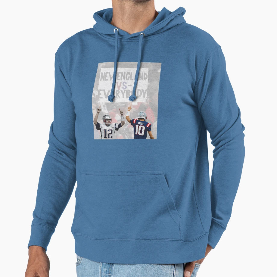 New England Vs Everybody Football Patriots Hoodie - Trendy Graphic Unisex - T-Shirt, Sweatshirt, Hoodie